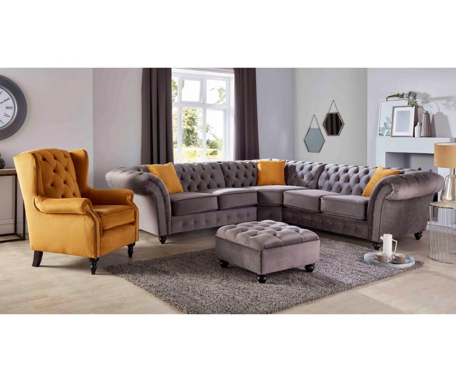 Obligar Trivial incluir Winchester Plush Steel 2 Corner 2 Sofa by Red Rose