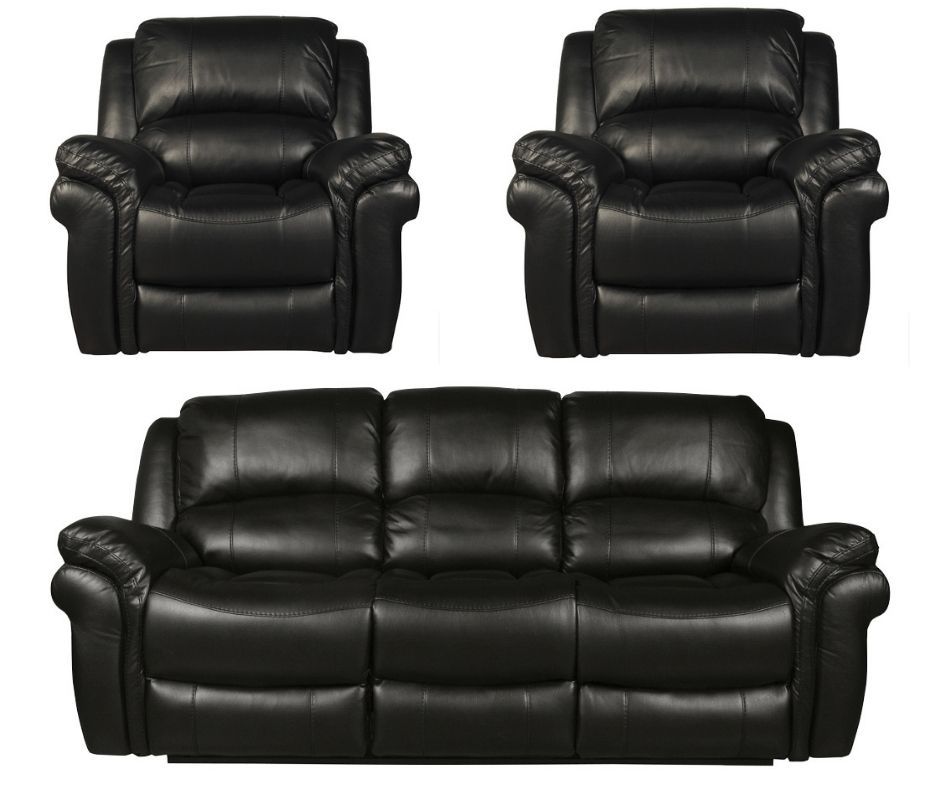 Farnham Black Leather Air 3 Seater 1