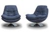Axis Swivel Chair & Footstool by SofaHouse - Denim Swivel Chair