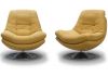Axis Swivel Chair & Footstool by SofaHouse - Gold Swivel Chair