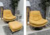 Axis Swivel Chair & Footstool by SofaHouse - Gold Room Image