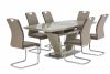 Asti Extending Dining Table & 6 Chairs Set in Latte & Taupe 