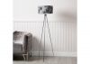 159cm Chrome Tripod Floor Lamp with Black Shade by CIMC Room