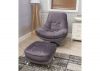 Emilio Grey Swivel Chair and footstool by Sofahouse