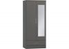 Nevada 3D Effect Grey 2-Door Mirrored Wardrobe by Wholesale Beds & Furniture