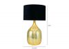 48cm Gold Glass Table Lamp With Black Shade by CIMC Dimensions