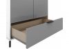 Madrid Grey/White Gloss 2-Door 1-Drawer Mirrored Wardrobe by Wholesale Beds & Furniture Drawer