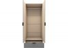 Madrid Grey/White Gloss 2-Door 1-Drawer Mirrored Wardrobe by Wholesale Beds & Furniture Open