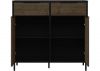 Madrid Black/Acacia Effect 2-Door Sideboard by Wholesale Beds & Furniture Open