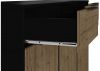 Madrid Black/Acacia Effect 3-Door Sideboard by Wholesale Beds & Furniture Drawers Open