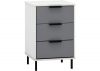 Madrid Grey/White Gloss 3-Drawer Bedside by Wholesale Beds & Furniture