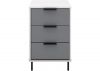 Madrid Grey/White Gloss 3-Drawer Bedside by Wholesale Beds & Furniture Front