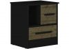 Madrid Black/Acacia Effect Bedside by Wholesale Beds & Furniture