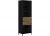 Madrid Black/Acacia Effect Bookcase by Wholesale Beds & Furniture