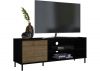 Madrid Black/Acacia Effect TV Unit by Wholesale Beds & Furniture Angle
