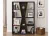 Naples Black/Pine Effect Medium Bookcase by Wholesale Beds Room Image