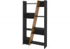 Naples Black/Pine Effect Tall Bookcase by Wholesale Beds Side Angle