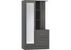 Nevada 3D Effect Grey Mirrored Open Shelf Wardrobe by Wholesale Beds Angle