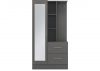 Nevada 3D Effect Grey Mirrored Open Shelf Wardrobe by Wholesale Beds Front