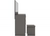 Nevada 3D Effect Grey Vanity Dressing Table Set by Wholesale Beds Side