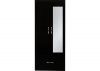 Nevada Black Gloss 2-Door Mirrored Wardrobe by Wholesale Beds Front
