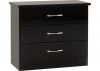 Nevada Black Gloss 3-Drawer Chest by Wholesale Beds Angle