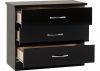 Nevada Black Gloss 3-Drawer Chest by Wholesale Beds Open