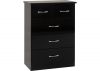 Nevada Black Gloss 2-Over-3-Drawer Chest by Wholesale Beds Angle