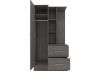 Nevada Black Wood Grain Mirrored Open Shelf Wardrobe by Wholesale Beds Open