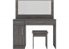Nevada Black Wood Grain Vanity Dressing Table Set by Wholesale Beds Front