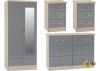 Nevada Grey Gloss 4 Piece Bedroom Furniture Set inc. 6-Drawer Chest by Wholesale Beds & Furniture
