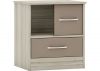 Nevada Oyster Gloss Sliding Door Bedside by Wholesale Beds Angle