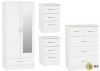 Nevada White Gloss 4 Piece Bedroom Furniture Set inc. Mirrored Robe by Wholesale Beds & Furniture