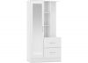 Nevada White Gloss Mirrored Open Shelf Wardrobe by Wholesale Beds Angle