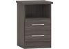 Nevada Black Wood Grain 2-Drawer Bedside Table by Wholesale Beds & Furniture
