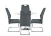 Orbit 90cm Glass Dining Table + 4 Elena Dark Grey Dining Chairs
