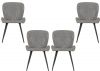 Set of 4 Quebec Grey Faux Leather Dining Chairs by Wholesale Beds & Furniture