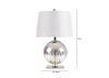 63cm Silver Mercury Glass Table Lamp by CIMC Dimensions