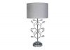 Chrome Metal Table Lamp with Light Grey Shade by CIMC