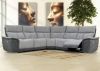 Stefano Electric Reclining Corner Sofa by SofaHouse - 2-Corner-1 (LHF) - Metallic & Dark Grey Room