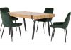 Treviso Dining Table + 4 Green Avery Chairs by Wholesale Beds