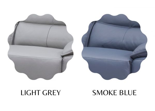 Cadiz Full Leather Sofa - 2-Seater - Light Grey