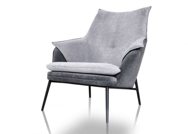 Stefano Accent Chair by SofaHouse - Metallic & Dark Grey