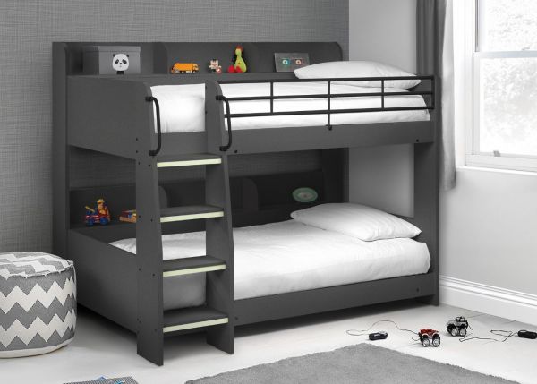 Domino Bunk Bed by Julian Bowen - Anthracite Room Image