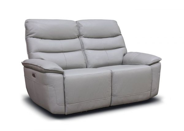 Cadiz Full Leather Sofa - 2-Seater - Light Grey
