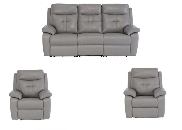 Solero Grey 3 + 1 + 1 Full Electric Recliner Sofa Set 