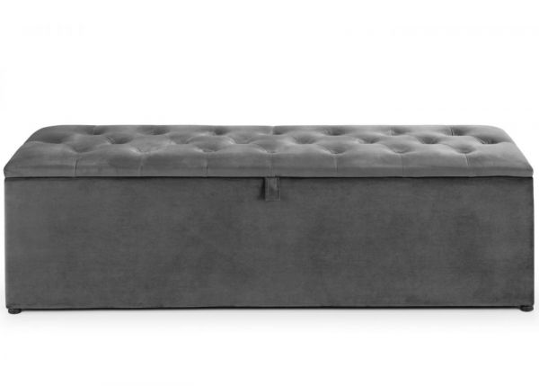 Ravello Dark Grey Velvet Blanket Box by Julian Bowen
