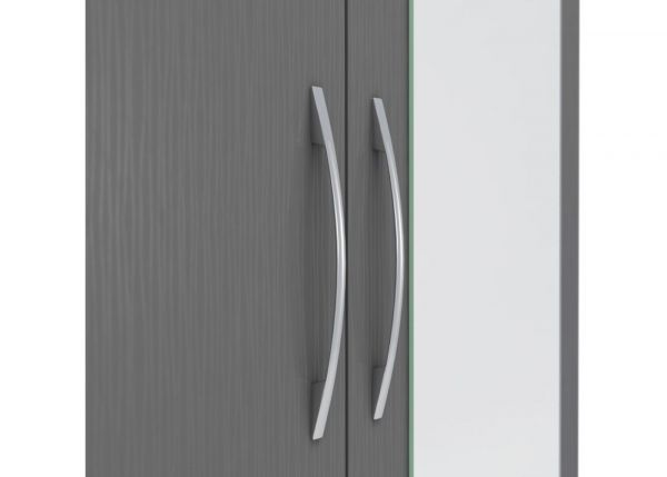 Nevada 3D Effect Grey 2-Door Mirrored Wardrobe by Wholesale Beds & Furniture