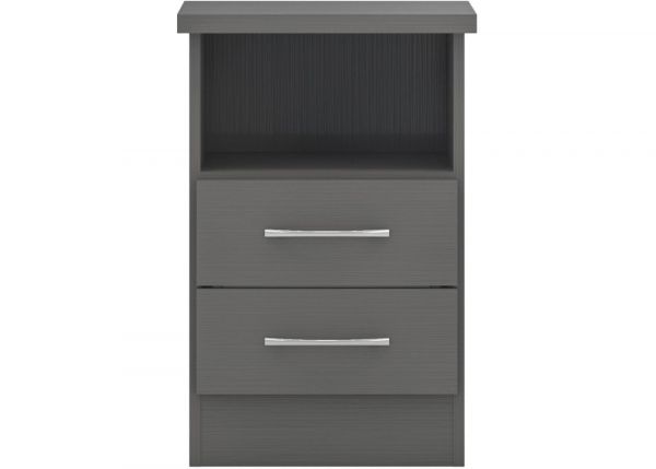 Nevada 3D Effect Grey 2-Drawer Bedside Table by Wholesale Beds & Furniture