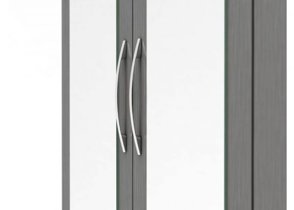 Nevada 3D Effect Grey 3-Door Mirrored Wardrobe by Wholesale Beds & Furniture